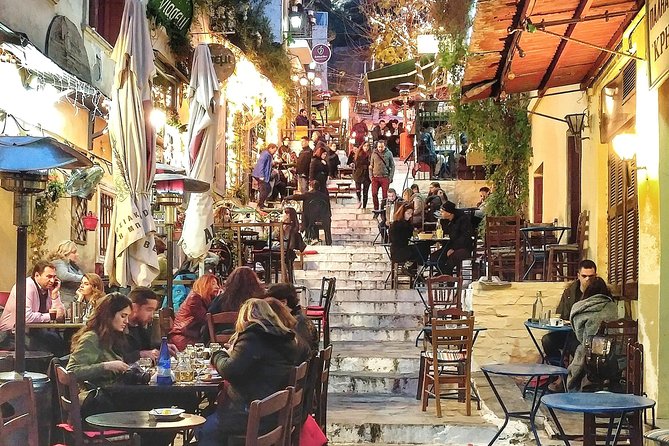 Athens at Night Small-Group Walking Tour with Dinner - Monastiraki brings the city into view
