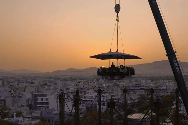 Athens: Dinner in the Sky Experience - A table 40 meters above Athens