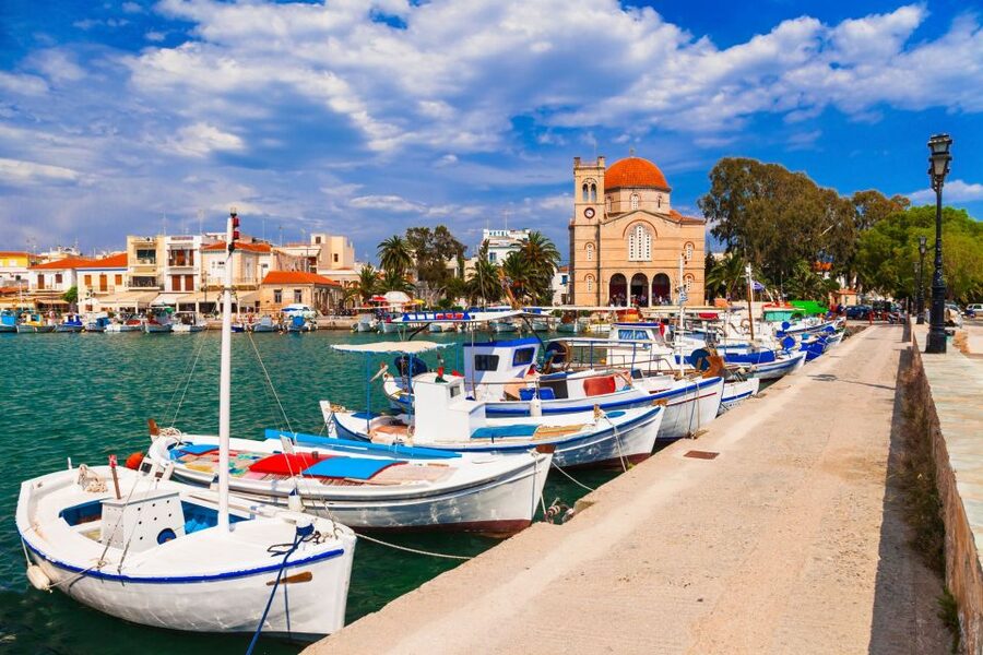 Athens: Full-Day Island Hopping Cruise with Lunch & Transfer - Moni: lunch, swimming, and a nature-park setting