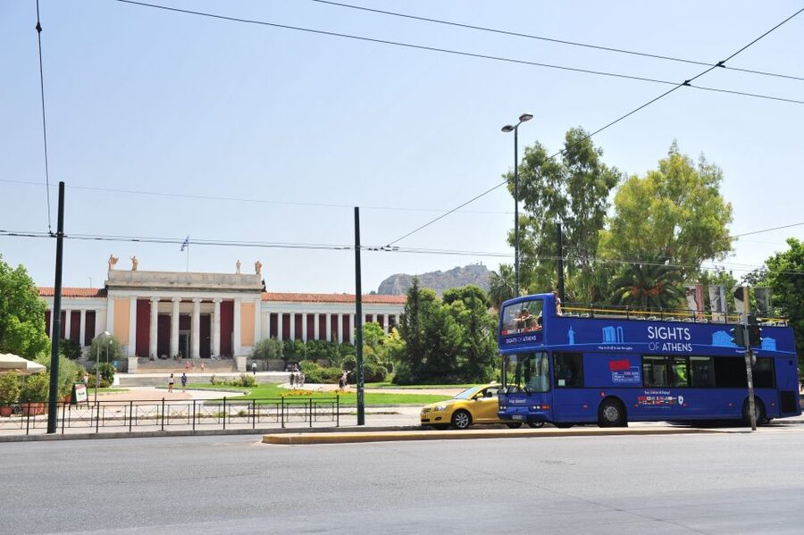 Athens, Piraeus, and Coastline: Blue Hop-On Hop-Off Bus - One ticket from ancient Athens to the Aegean coast