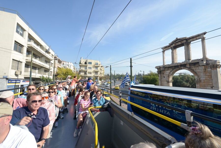 Athens, Piraeus, and Coastline: Blue Hop-On Hop-Off Bus - Yellow and Green lines: make room for the coast