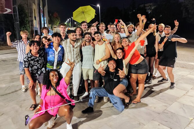 Athens Pub Crawl with 1hr Open Bar & VIP Nightclub Access - Psirri’s lanes, bars, and mixed moods