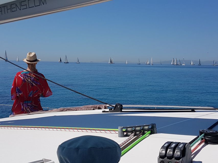 Athens: Riviera Catamaran Cruise with Meal and Drinks - Vouliagmeni: barbecue, swimming, and more time afloat