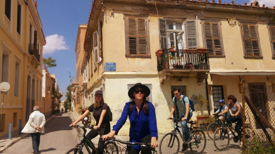 Athens: Sunset Bike Tour - Zappeio, the guards and the Olympic stadium