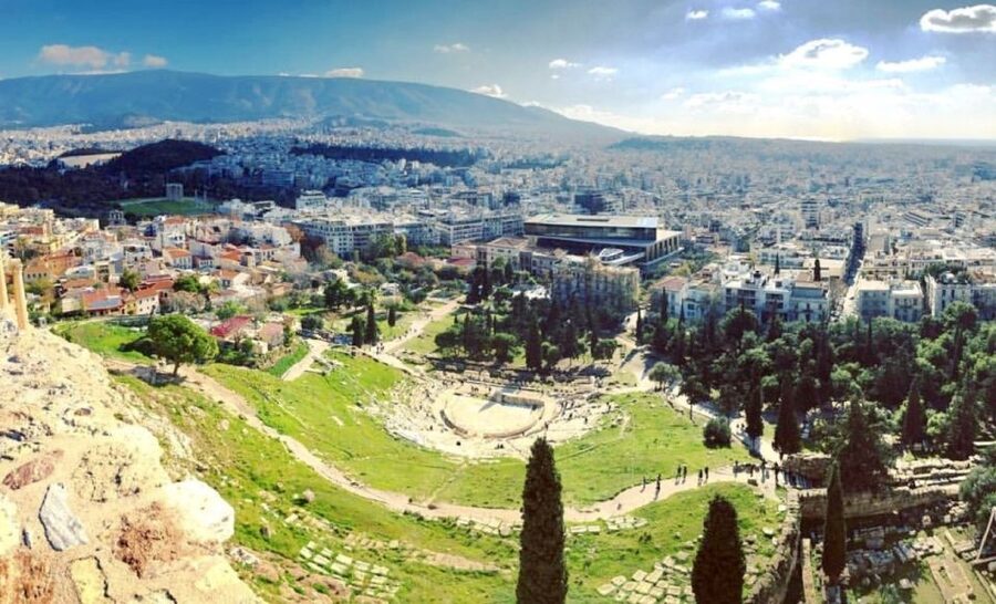 Athens: The Acropolis Walking Group Tour with a French Guide - Climbing from the Theater of Dionysus