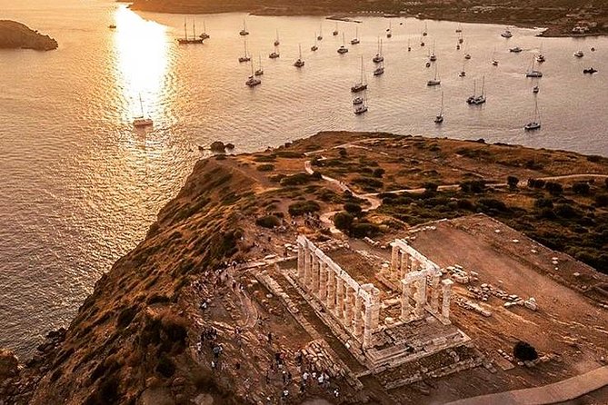 Cape Sounio & Temple Of Poseidon Breathtaking Views Private Trip - The temple above the Aegean